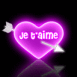 Coeur non rose et flche "Je t'aime"