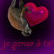 Petit singe "Je pense  toi"