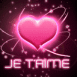 "Je T'aime" sur un coeur rose lumineux