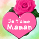 Coeur rose "Maman je t'aime"