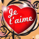 Je t'aime Coeur motifs vgtaux orange