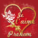 Coeur en ruban dor "Je t'aime"