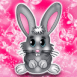 Lapin mignon et papillons roses