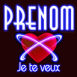 Coeur "Je te veux" et anneaux n�on bleu