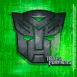 Transformers: m�tallique sur fond vert