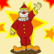 Clown souriant et saluant, photo en pied