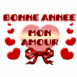 Coeur et rubans "Bonne ann�e mon amour"