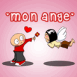 Gar�on offrant une fleur "Mon ange"