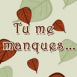 Motif feuilles "Tu me manques"